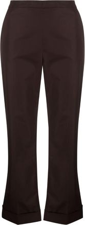 Aspesi bootcut cropped trousers - women - Cotton - 38 - Brown