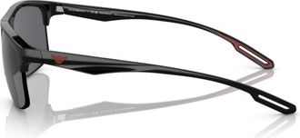 Emporio Armani 4188u Sole Rectangular Propionate Sunglasses with Red Accents