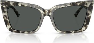 Jimmy Choo London 54mm Butterfly Sunglasses in Opal Milky Havana/Dark Grey at Nordstrom