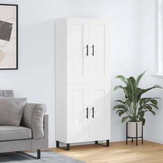 vidaXL Furniture Limited - Aparador Alto Madera Contrachapada Blanco