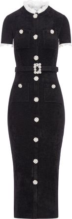 Self Portrait BLACK CHENILLE KNIT MIDI DRESS - Self-portrait - Woman