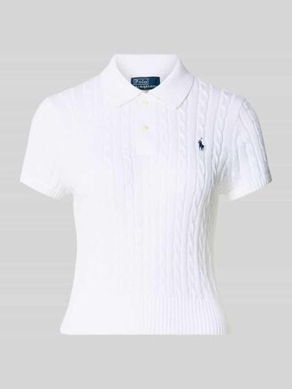Polo Ralph Lauren Regular Fit Strick-Poloshirt aus reiner Baumwolle in Weiss, Gr&ouml;&szlig;e XXL