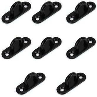 OEM (juego De 8) Placa De Ojal De Acero Inoxidable M5 - Gancho Met&aacute;lico Oblongo En Forma De U Para Montaje En Pared Y Techo 50 X 15 Mm - Gancho De Fijaci&oacute;