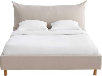 Maisons du monde Cama de tela beige 160x200 cm