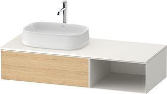 Duravit Duravit - Lavabo Consola Zencha, 1300x550mm, 1 Caj&oacute;n, Compartimento