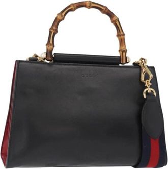 Gucci Pre-owned Handbags, female, Black, Size: ONE SIZE Pre-owned Vintage Leather Handbag