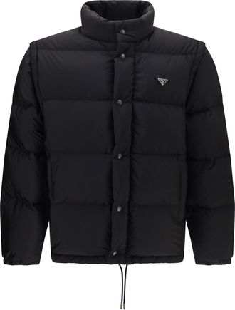 Prada Mens Puffer Jacket Re-Nylon Black Inner Goose Down Padded &