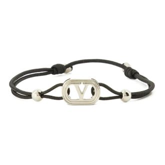 Valentino Garavani VLogo Signature Slider Armband - Heren - Armbanden - Zwart - ONE Size - Katoen - Accessoires