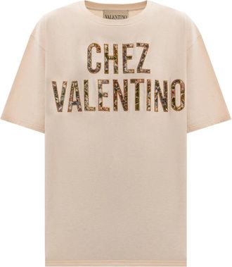 Valentino Betulla T-shirt - Dames - T-shirts - Beige - XS - Katoen - Tops