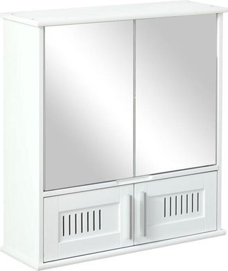 Kleankin Kleankin - Armadietto Pensile da Parete con Antine a Specchio 55x17.5x60cm Bianco