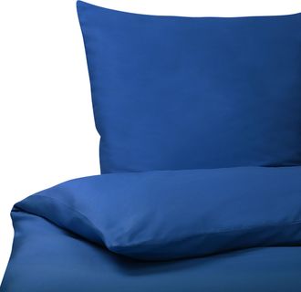 Beliani Beliani - Conjunto De Fundas De Algod&oacute;n Azul Edred&oacute;n Funda De Almohada 155 X 220 Cm Moderno Elegante Dormitorio Harmonridge