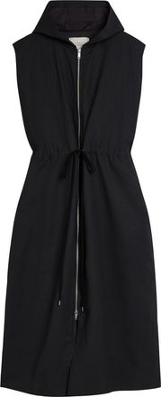 STUDIO NICHOLSON Hooded Drawstring Midi Dress - Dark Purple - 12 (UK12 / M)