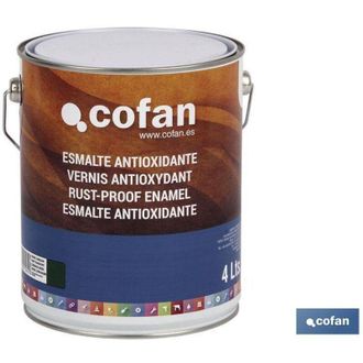 cofan Cofan Esmalte Antioxidante Negro Brillo (4l), Esmalte Antioxidante En Color Blanco Brillo, Negro Brillo, Verde Carruaje Y Gris Plata. De F&aacute;cil Aplicac