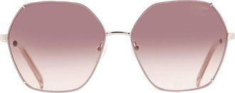 Guess Brown Gradient Geometric Ladies Sunglasses GF6168 32F 58