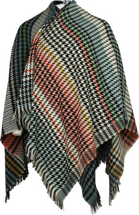 Maje geruite poncho-sjaal in veelkleurig acryl
