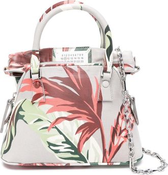 Maison Margiela micro 5AC Tapestry shoulder bag - unisex - Linen/Flax/Calf Leather - One Size - Grey