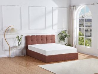 Vente-Unique Letto con contenitore 140 x 190 cm Tessuto bouclette Terracotta - MAZIRI