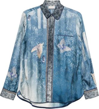 Pierre-Louis Mascia Pierre Louis Mascia Womens Printed Silk Shirt