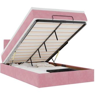 vidaXL Estructura De Cama Otomana Colch&oacute;n Terciopelo Rosa 120x200cm Vidaxl
