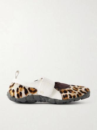 Wales Bonner Sneakers Mary Jane In Cavallino Leopardato Con Finiture In Pelle Jewel - Stampa animalier