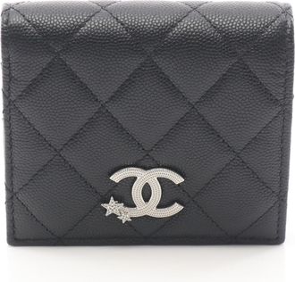 Chanel Black Leather Wallet (Bi-Fold) (Pre-Owned)