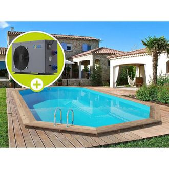 Habitat et Jardin Piscina De Madera Palma - 7,57 X 4,07 X 1,31 M + Bomba De Calor 6,1 Kw
