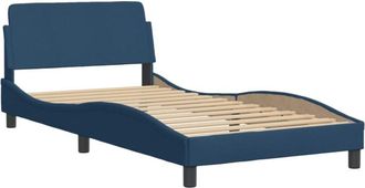 vidaXL Estructura de cama con cabecero sin colchón tela azul 100x200cm Vidaxl