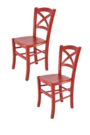 Tommychairs Tommychairs 2 Sillas Cross En Haya Lacado Rojo
