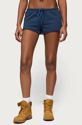 Edikted Juana Cutoff Shorts in Navy at Nordstrom, Size X-Small