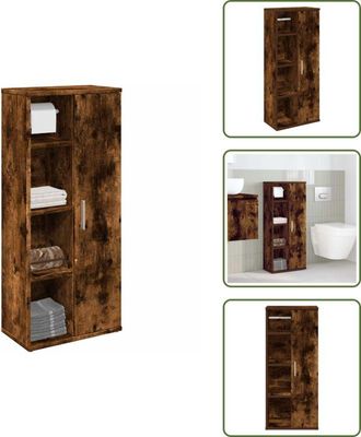 vidaXL Archiviazione bagno - vidaXL Mobile da Bagno con Portarotolo Rovere Fumo 39x22x90 cm - Truciolato