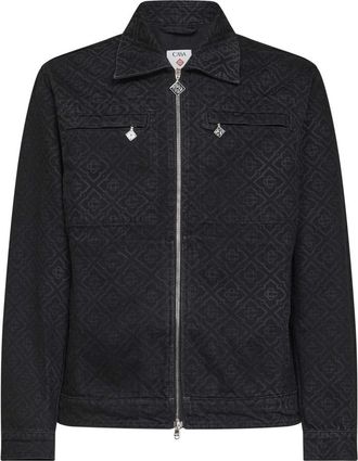 Casablanca Monogram Denim Jacket - Heren - Spijkerjassen - Zwart - XL - Denim - Jassen