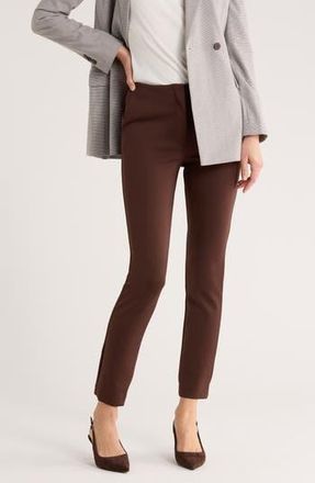 Theory Tennyson High Waist Slim Fit Tech Knit Pants in Redwood at Nordstrom Rack, Size 2