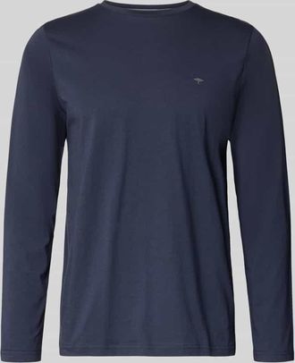 Fynch-Hatton Fynch-Hatton Longsleeve mit Rundhalsausschnitt und Logo in Marine, Gr&ouml;&szlig;e XXXL