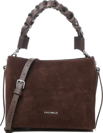 Coccinelle Borsa a spalla con manico intrecciato - Marrone