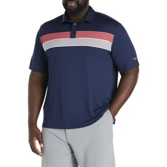 Reebok Big & Tall Colorblocked Striped Polo Shirt in Sunset Coral at Nordstrom, Size Xx-Large