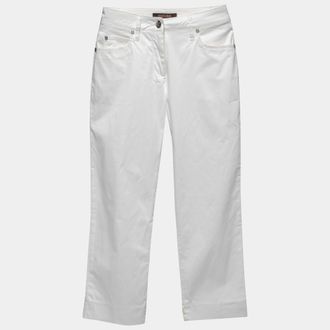 Roberto Cavalli White Cotton Capri Pants