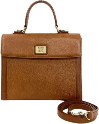 Burberry Pre-owned Shadow Horse Nova Check Leder 2way Schoudertas - Dames - Vintage Handtas - Bruin - ONE Size - Leer - Vintage