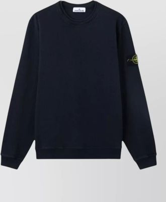 Stone Island cotton logo-patch crew-neck sweatshirt