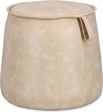 Decorspace Pouf Rudina struttura in MDF rivestimento in semi pelle per interno -Cognac