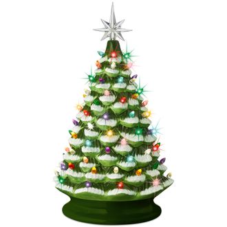 Best Choice Products 18in Ceramic Christmas Tree, Pre-lit Hand-Painted Holiday Decor w/ 93 Lights
