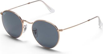 Ray-Ban 0RB3447 Round Metal Fashion Mens Sunglasses Rose Gold/Blue : 50mm