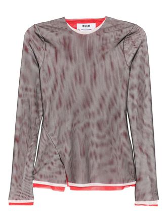 Msgm layered top - women - Polyester/Elastane - 44 - Black