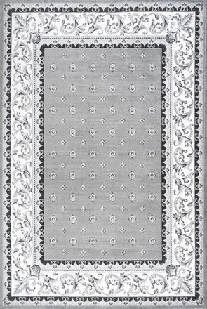 Jonathan Y Designs Acanthus French Border Area Rug in Gray/cream at Nordstrom, Size 5Ft 0In X 8Ft 0In