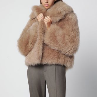 BLANCHA Short caramel fur jacket