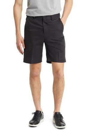 Berle Microfiber Flat Front Shorts in Black at Nordstrom, Size 30