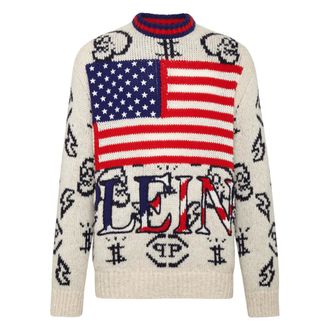 Philipp Plein Heren, Truien, Beige, Maat: M Wol