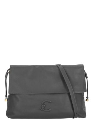 Coccinelle Medium Leather Shoulder Bag with Flap and Drawstring Details