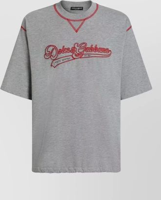 Dolce & Gabbana short sleeve cotton t shirt contrast stitching