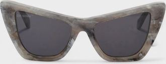 Off-white Womens Cat Eye Tinted Sunglasses Grey Cotton - One Size