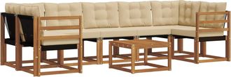 vidaXL Conjunto De Sof&aacute;s De Exterior 8 Uds. Natural Y Beige Vidaxl
